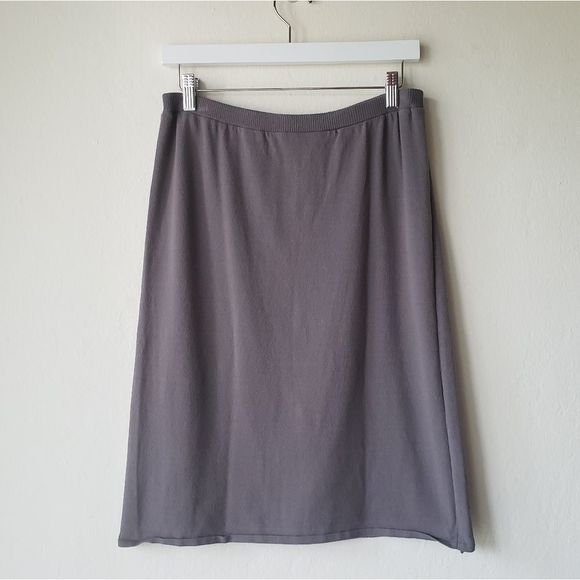 Eileen Fisher Knit Pull on Skirt Size Small A-line Knee Length - Picture 1 of 4